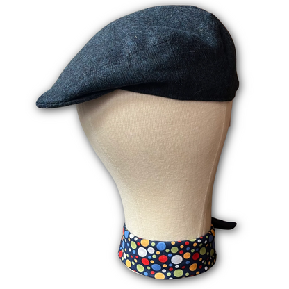 Regent - Flat Cap - Abraham Moon Peacock Blue Tweed with Light Blue Thistle Fleck