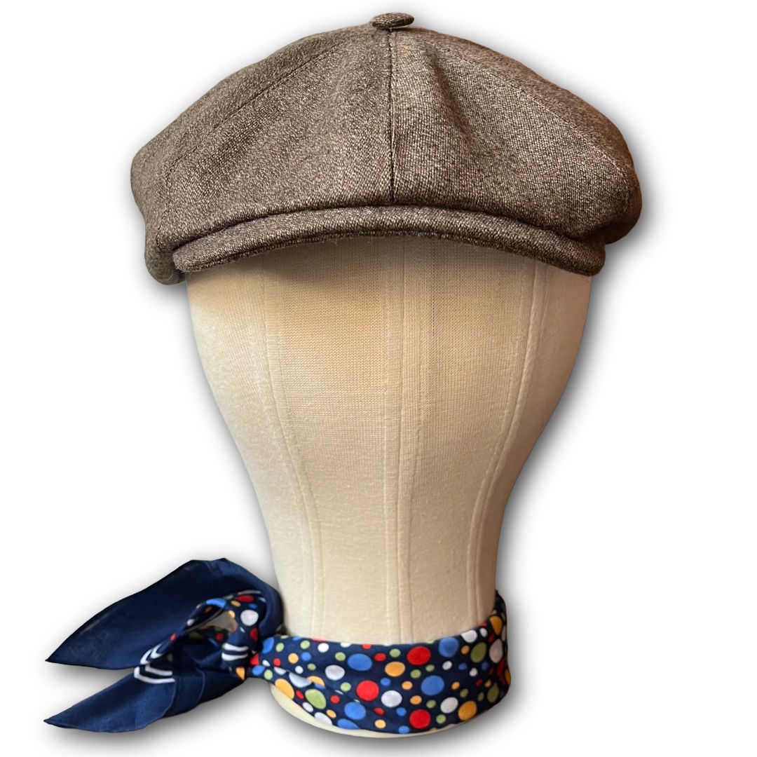 Covert brown baker boy cap