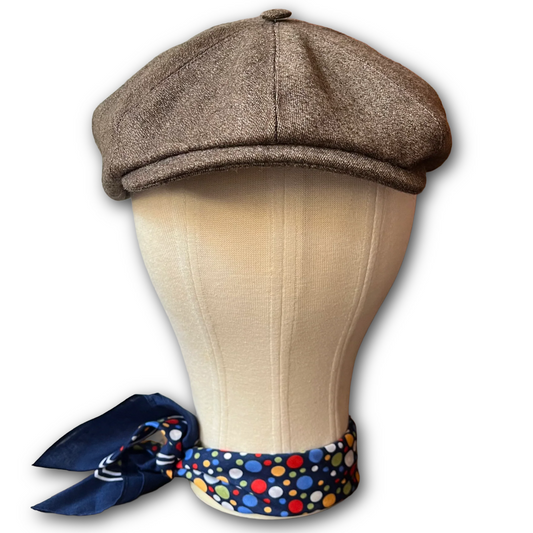 Covert brown baker boy cap