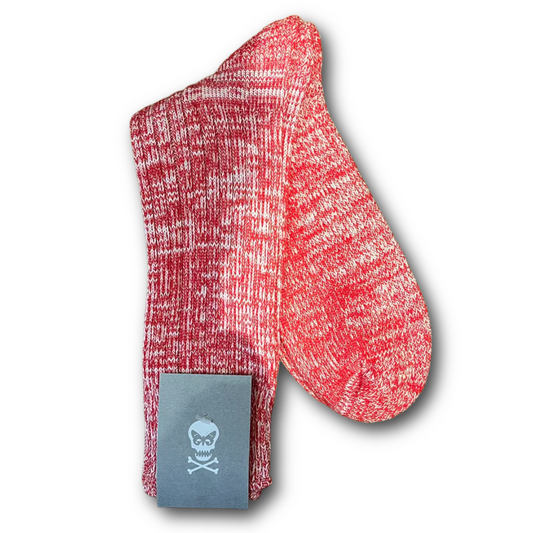 Regent cotton socks in marled red