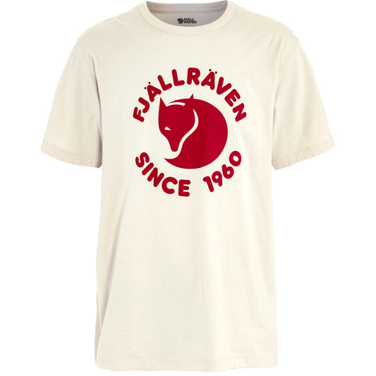 Organic round neck white/ cream fjallraven t shirt with graphic logo sold at regent in salisbury