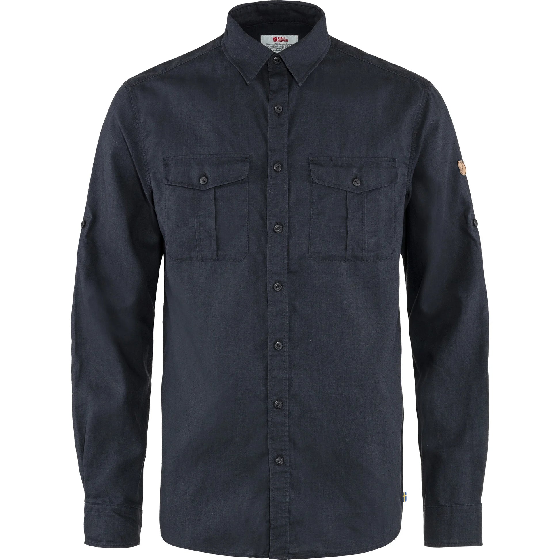 fjallraven navy shirt Cool, easy-care fabric in hemp and recycled polyester.
The fabric’s uneven structure allows extra air circulation sold at regent in salisbury