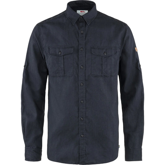 fjallraven navy shirt Cool, easy-care fabric in hemp and recycled polyester.
The fabric’s uneven structure allows extra air circulation sold at regent in salisbury