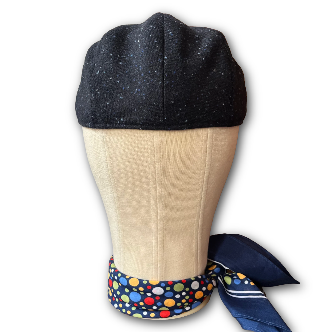 Regent - Flat Cap - Donegal Fleck style Navy Speckled Tweed