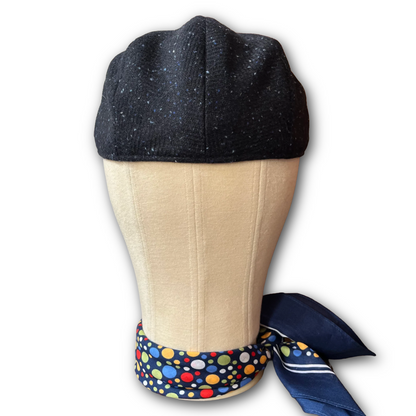 Regent - Flat Cap - Donegal Fleck style Navy Speckled Tweed