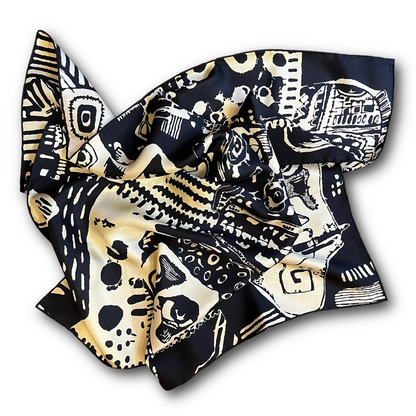 Regent - Large Silk Square - "Bored" - 16oz Silk - Designed By Lula Regent -