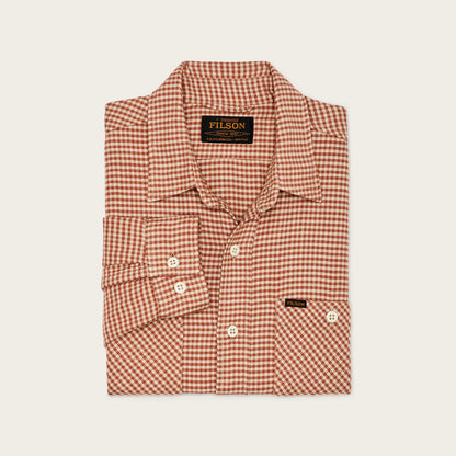 FILSON - The Rangeland Flannel Shirt - Salmon/Oat Houndstooth