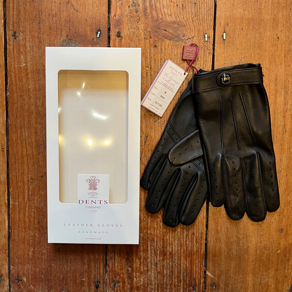 DENTS - Rolleston Heritage Leather Driving Gloves - Black (Fleming) hand made