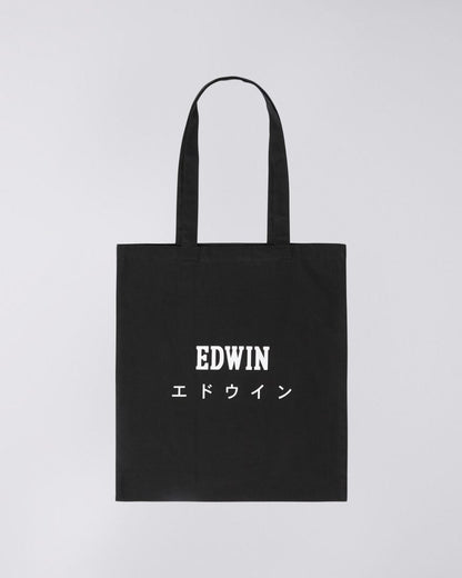 Edwin black cotton tote shopping bag