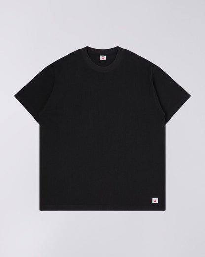 Basic black t-shirt 100% cotton with small embrodered logo in the left bottom of t-shirt.