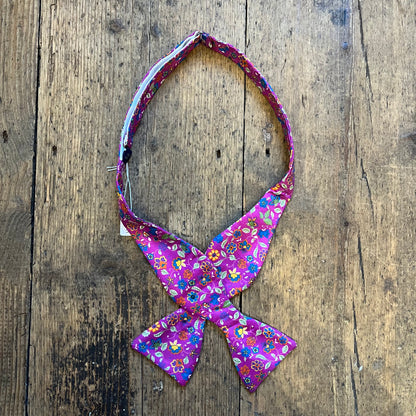 Regent - Silk Bow Tie - Floral - Bright Purple & Blues