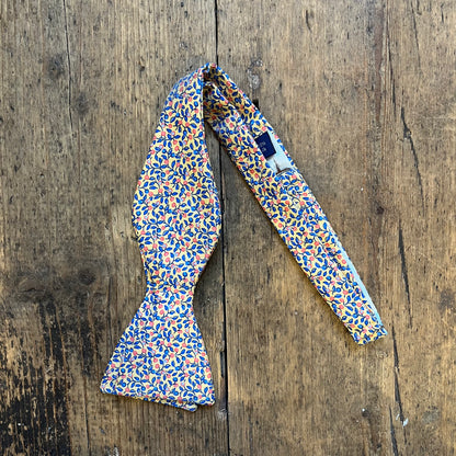 Floral Bowtie with Cape Gooseberries and Blueberry pattern, available at Regent Tailoring Salisbury 
