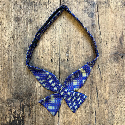 Regent - Silk Bow Tie - Large Floral Geometric - Blue/Gold/Maroon