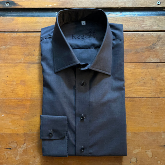 Regent Mullet shirt in charcoal grey twill