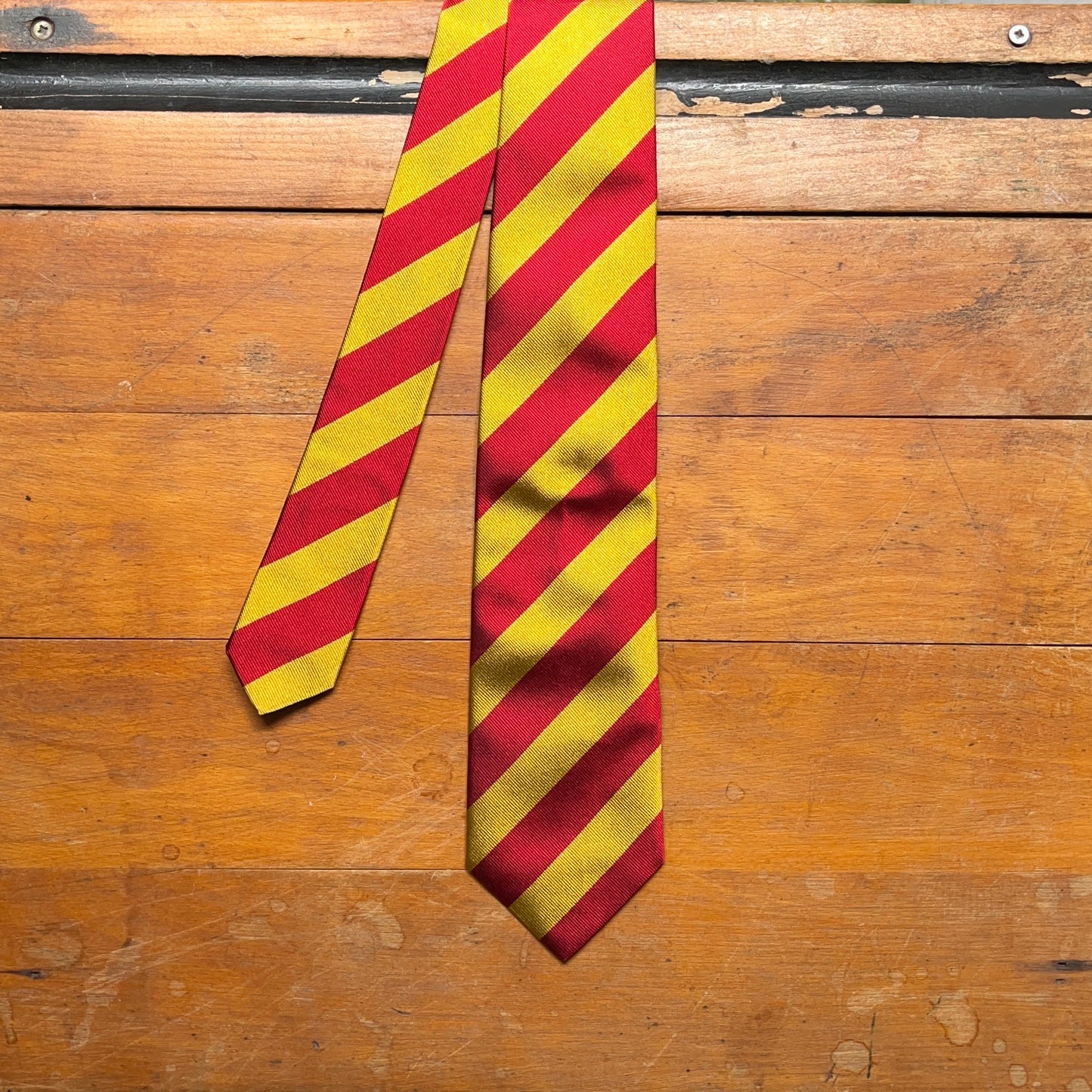 Regent woven silk tie with red and yellow stripe