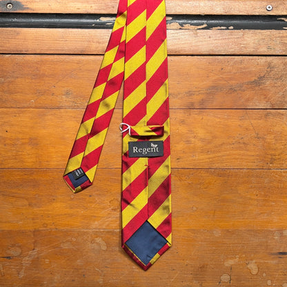 Regent woven silk tie with red and yellow stripe -- reverse