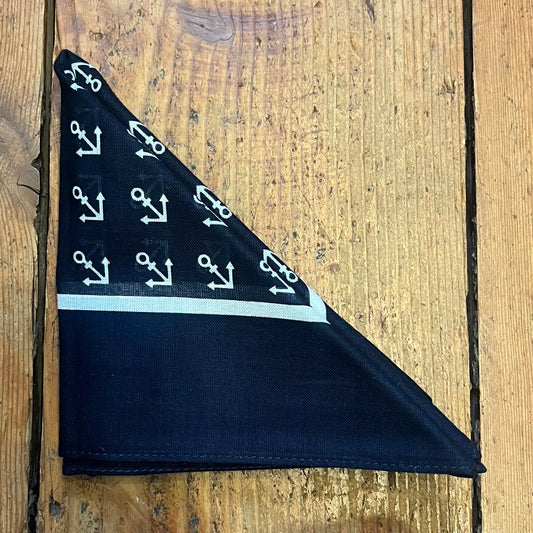 Regent - Cotton Hanky - Bandana - Navy Anchors