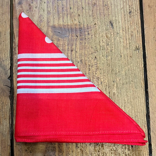 Regent - Cotton Hanky - Bandana - Red with White Spot and Stripe