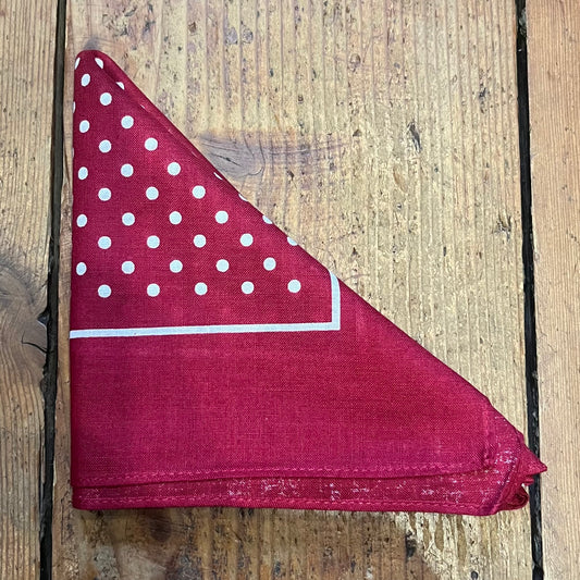 Regent - Cotton Hanky - Bandana - Red And White Spots With Boarder