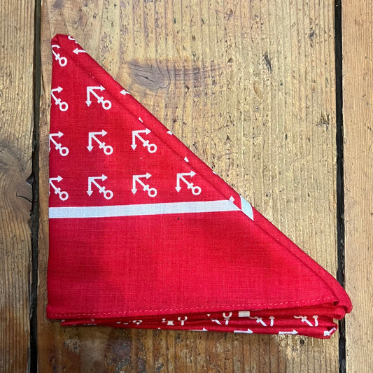 Regent - Cotton Hanky - Bandana - Red Anchors - Regent Tailoring