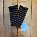 Bibico - Striped Wool Mittens - Mustard/Navy