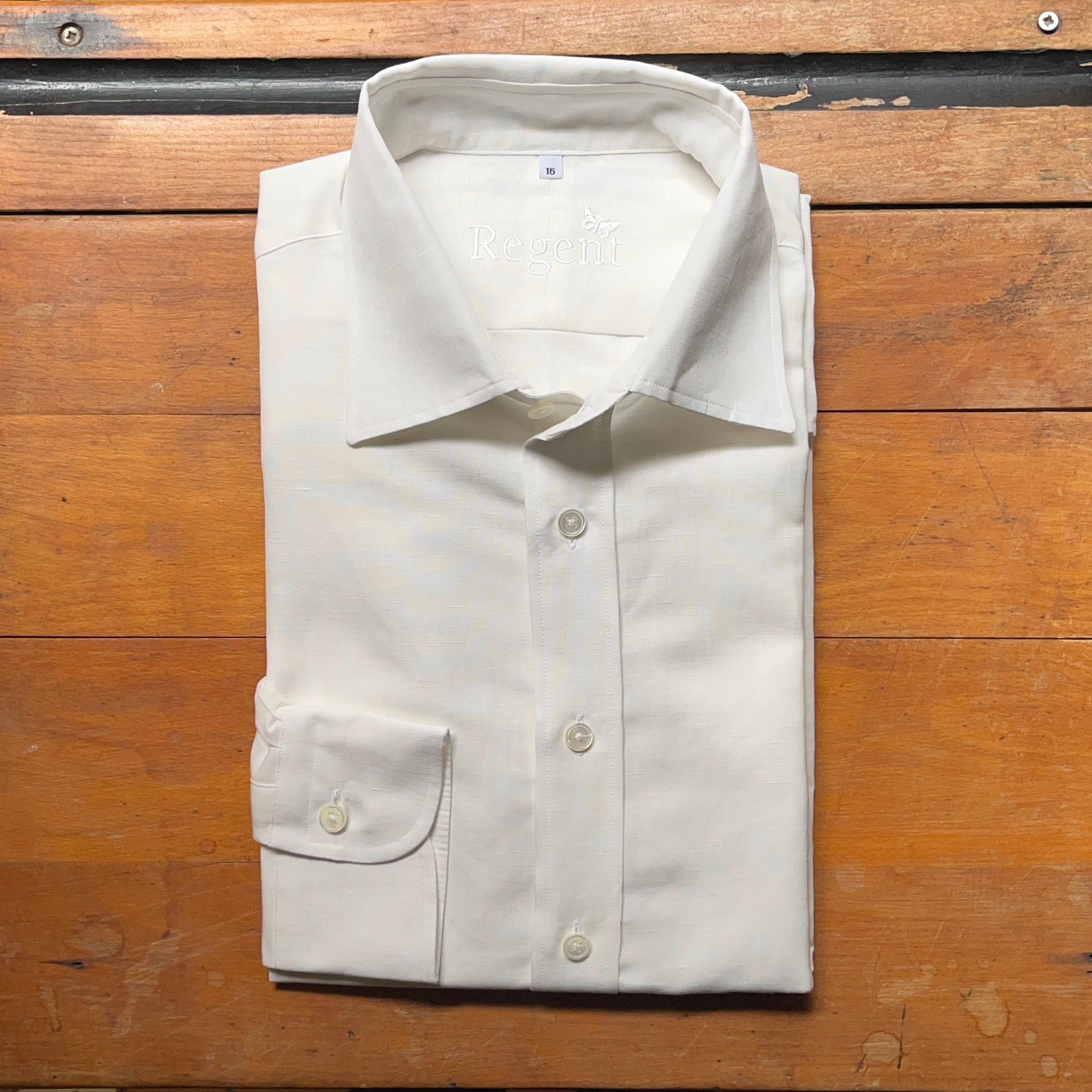 Regent - New 'Dee-Dee' Shirt - Off-white Cotton/Linen