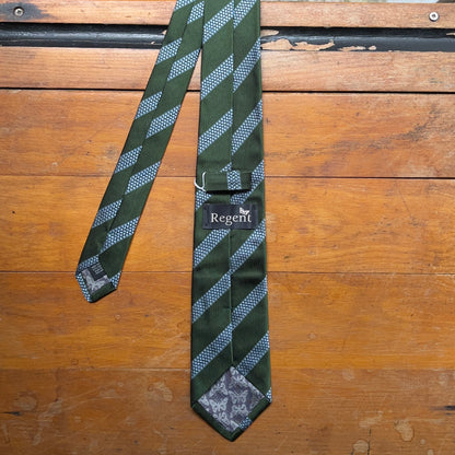 Regent - Woven Silk Tie - Lawn Green with Motorbike Tread - reverse