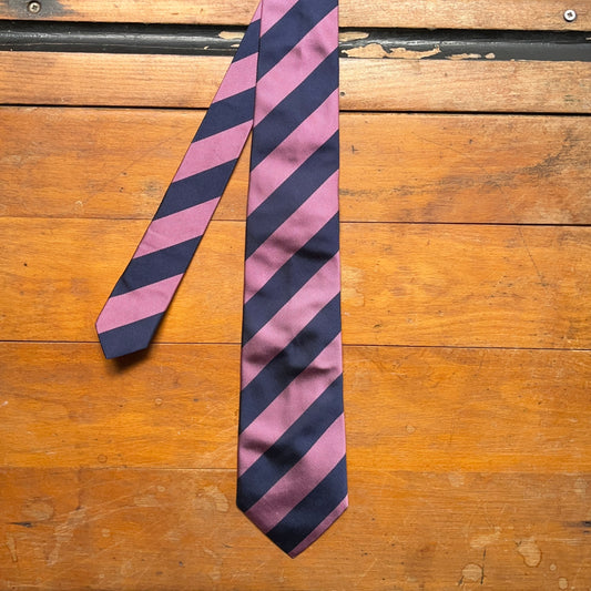 Regent Luxury Silk Tie - Pink & Navy Stripe