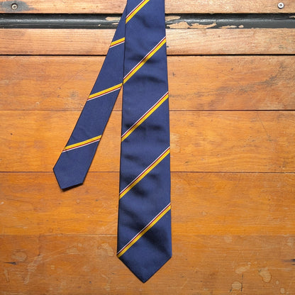 Regent Luxury Silk Tie - Navy with Gold, Red & White Stripe