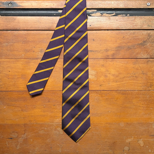 Regent Luxury Silk Tie - Dark Purple with Gold Stripes