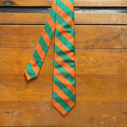 Regent Luxury Silk Tie - Orange & Green Stripes