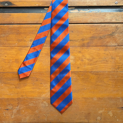 Regent Luxury Silk Tie - Blue & Orange Stripes