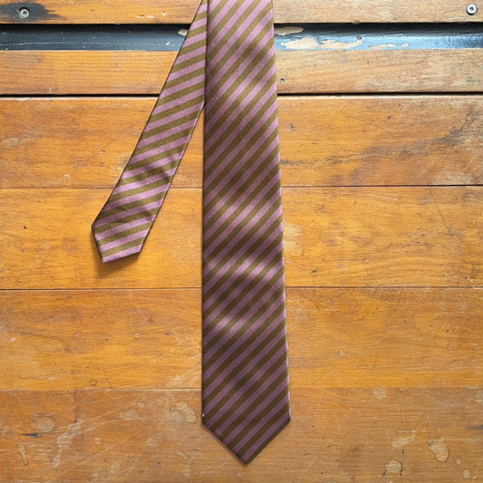 Regent Luxury Silk Tie - Pink & Gold Stripe