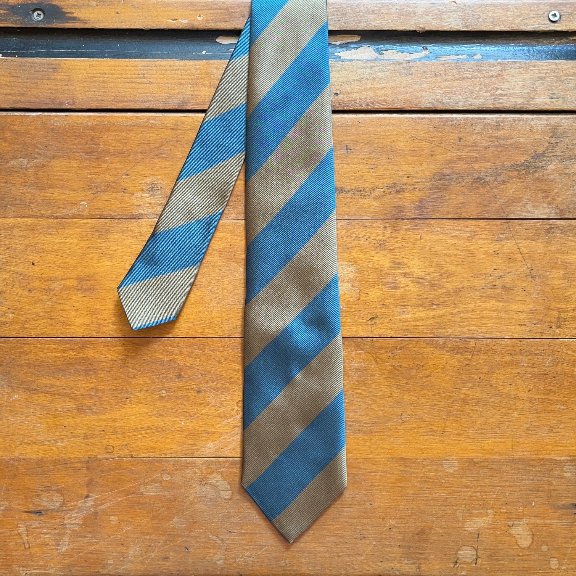 Regent Luxury Silk Tie - Blue & Gold Stripe