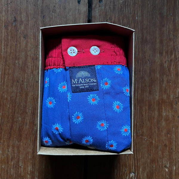 McAlson - Boxer Shorts - Flower Print - Blue/Red