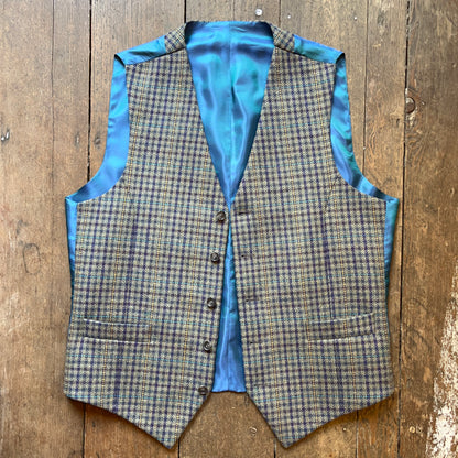 Regent - Bannister Waistcoat – Green and Blue Wool Check