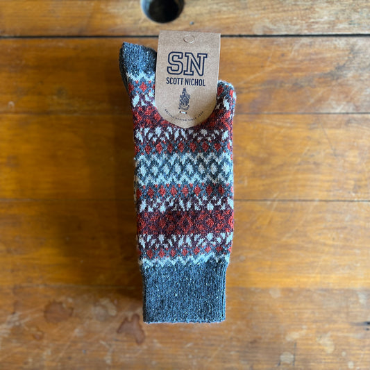 Scott-nicol socks on a wooden background