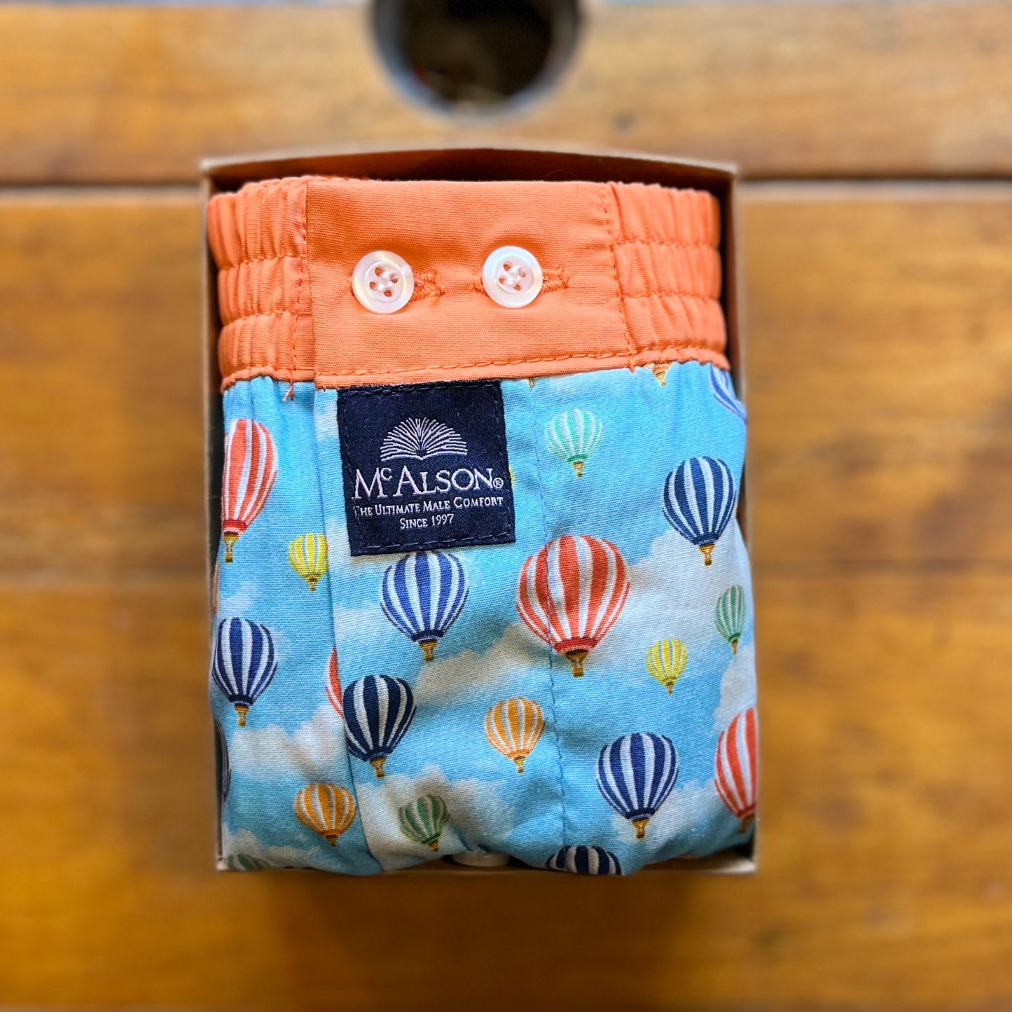 McAlson - Boxer Shorts - Orange Hot Air Balloon - M4937