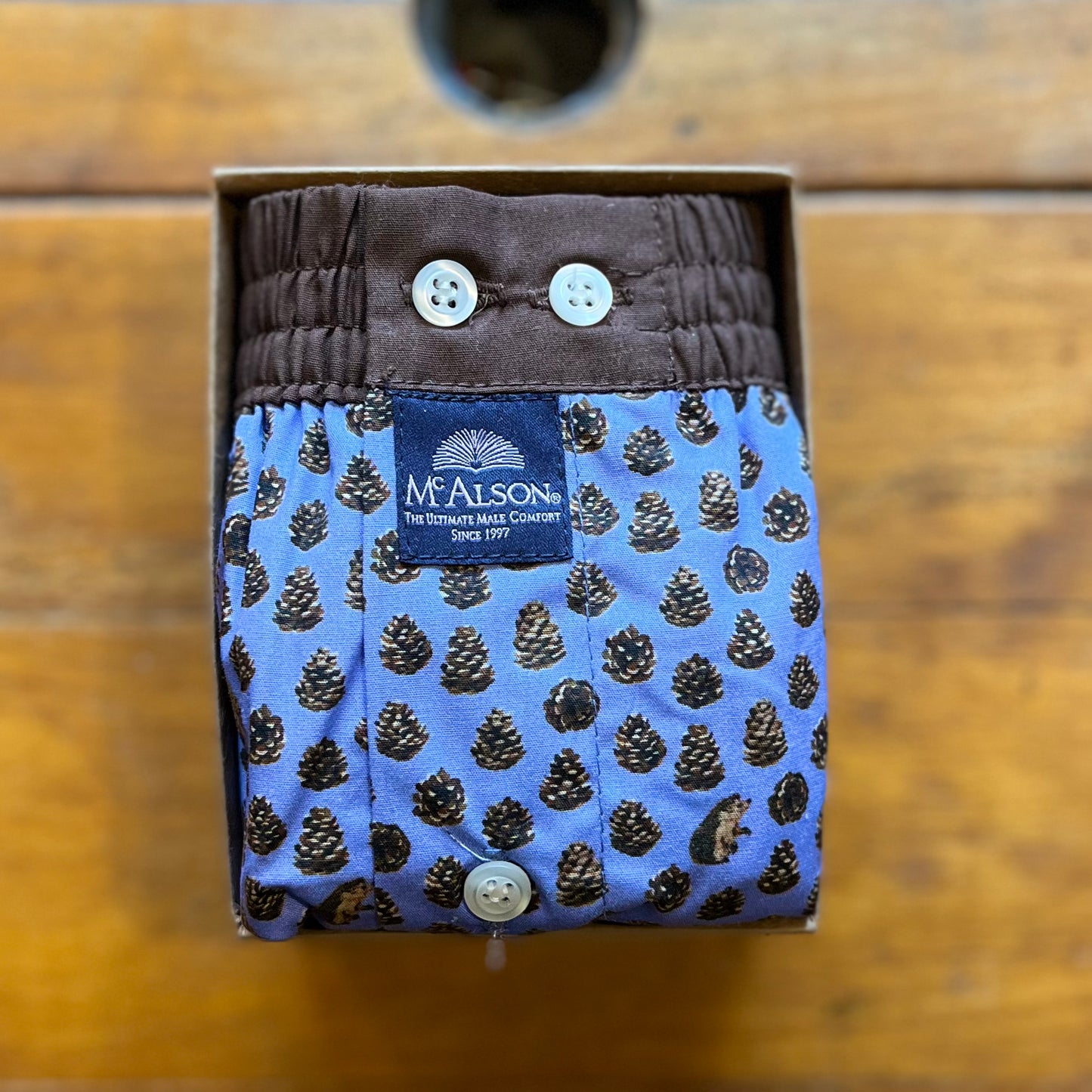 McAlson - Boxer Shorts - Blue Pinecones - M4830