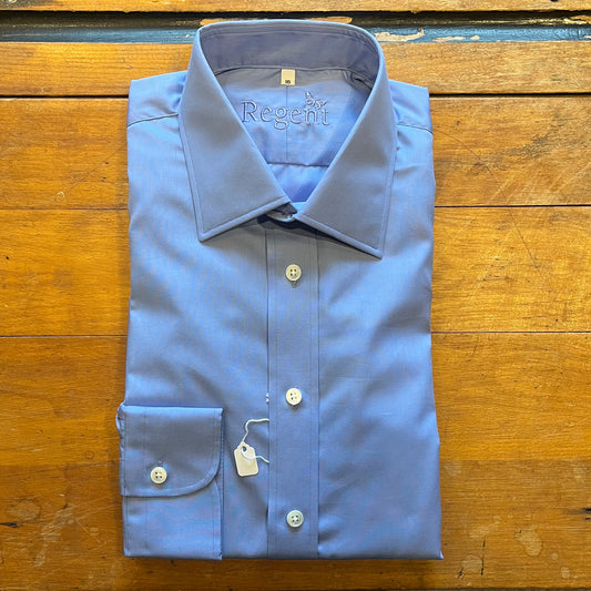 Regent  - 'Skipper' Shirt - Blue Cotton Poplin