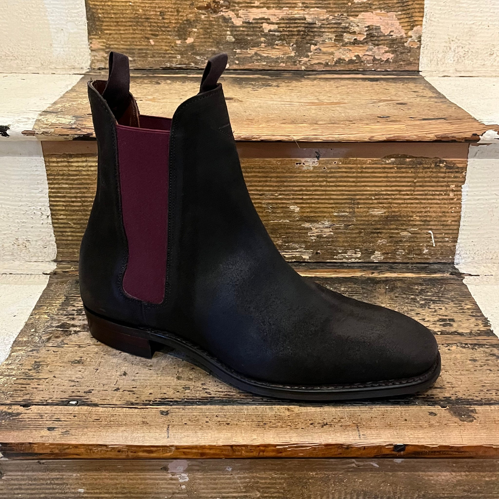 Regent waxed leather chelsea boot