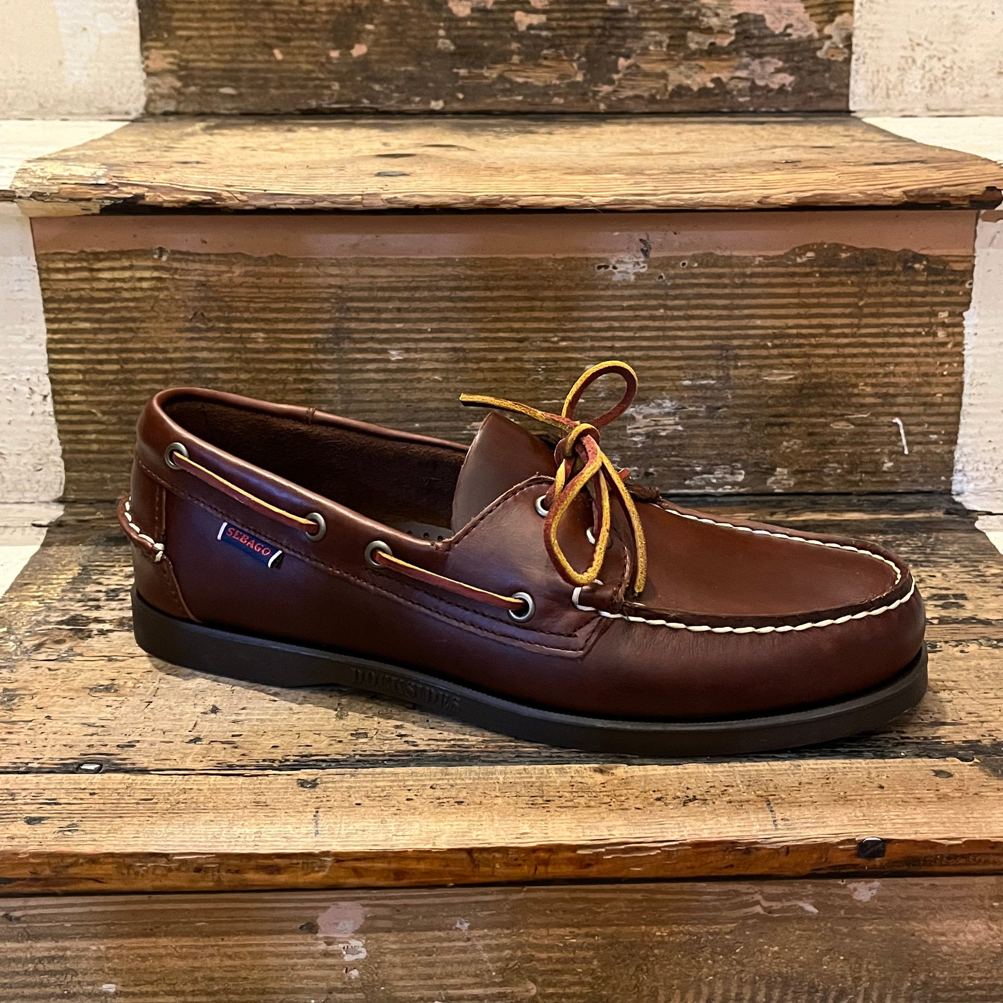 Sebago brown gum leather boat deck shoe