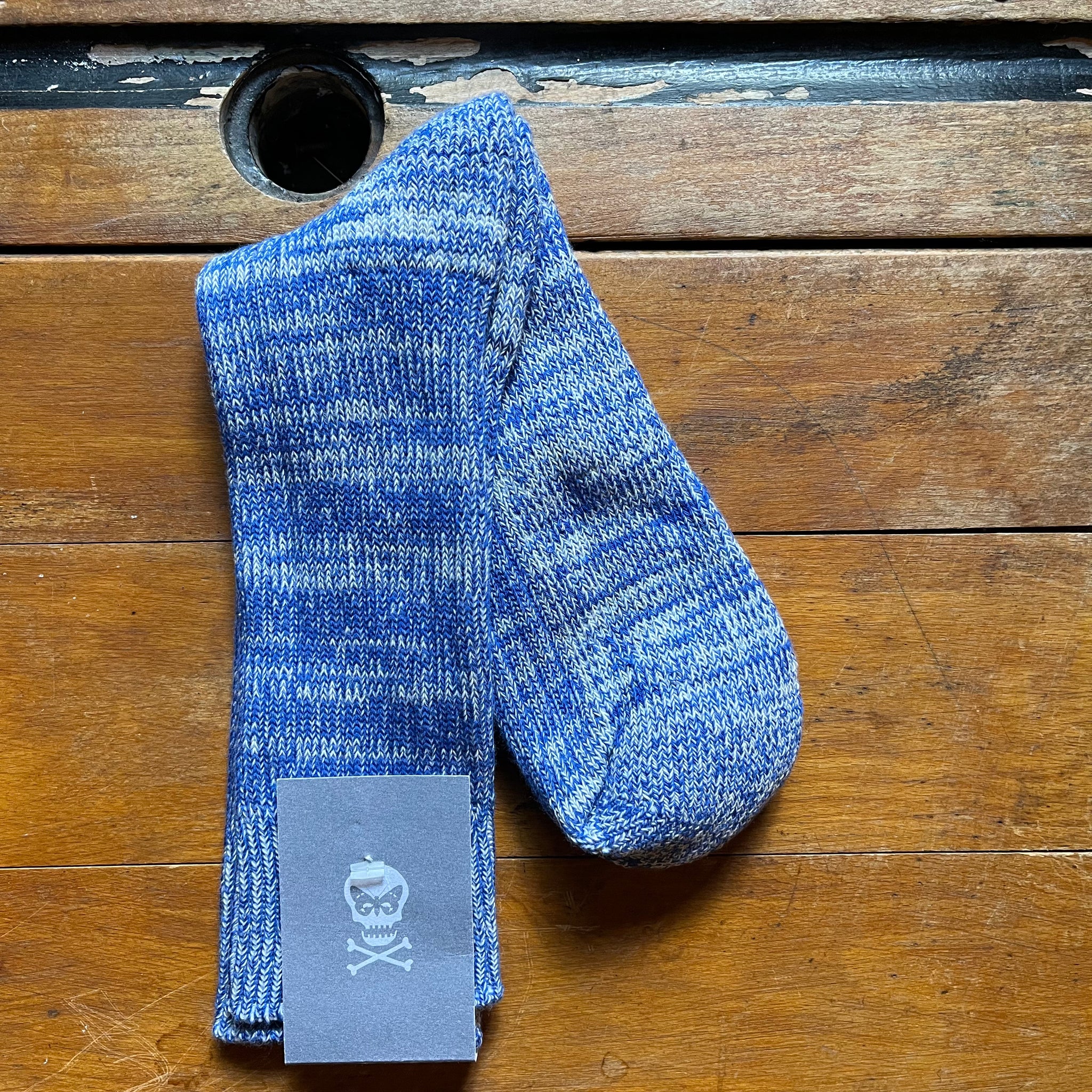 Regent cotton socks in marled blue