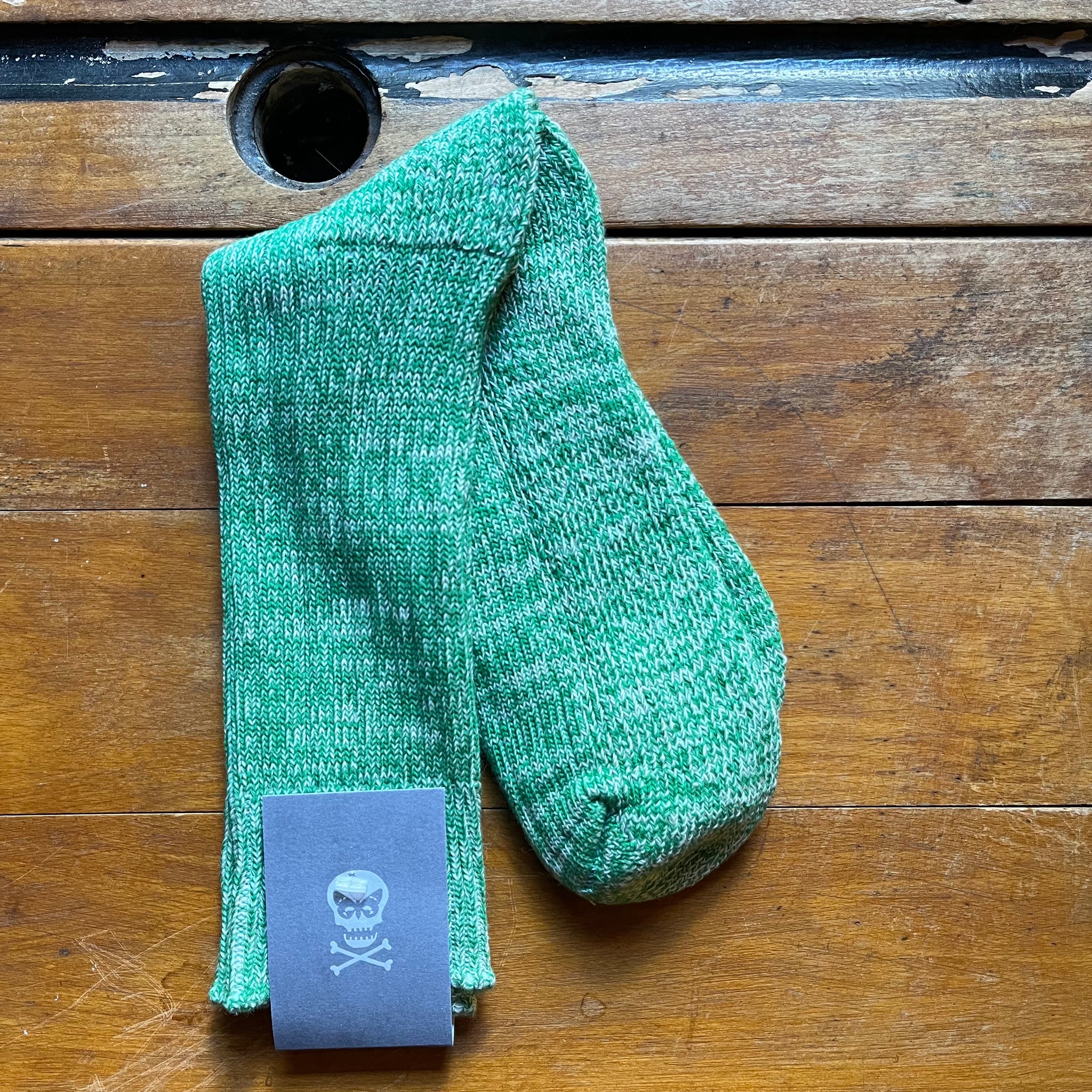 Green regent socks in green marl