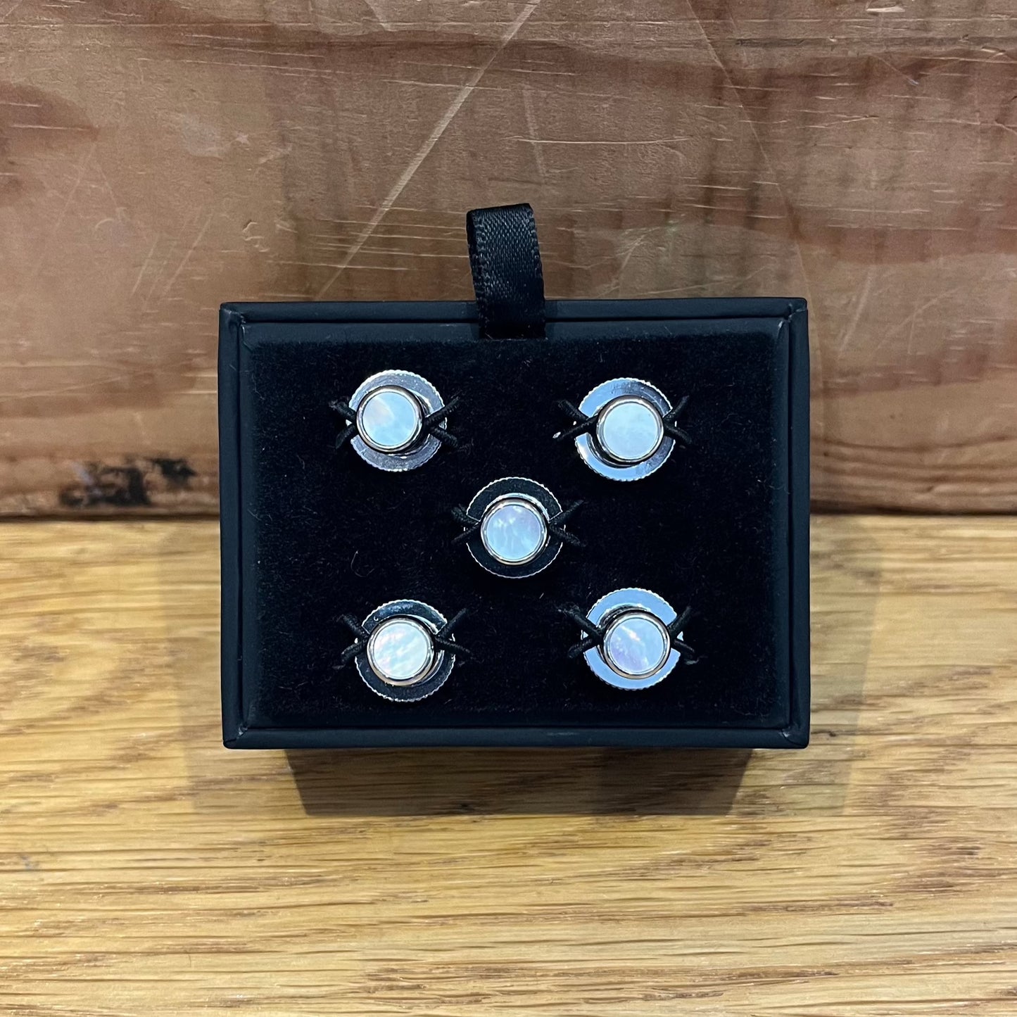 Set of five regent mother of pearl shirt studs