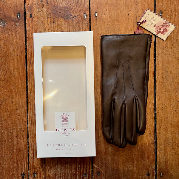 DENTS - Berkeley-  Heritage Three Point Silk Lined Leather Gloves - Highway Tan