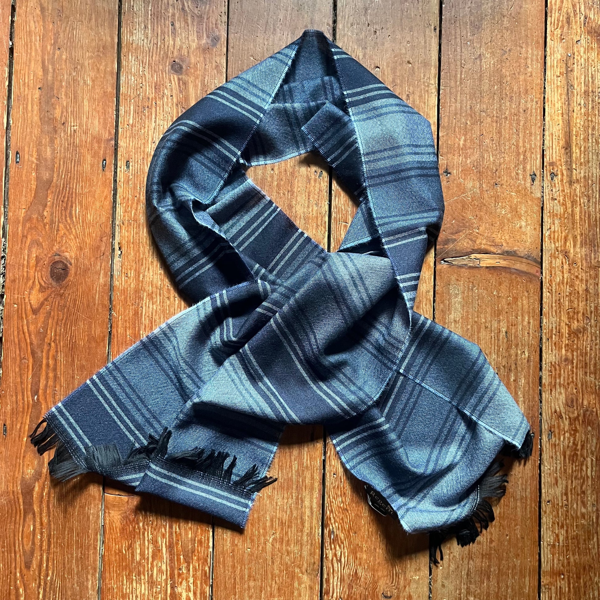 Grey Stripe wool scarf