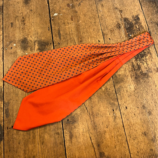 Cravat - Luxury Silk & Cotton - Geometric- Burnt Orange