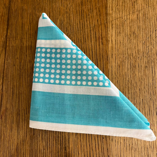 Regent - Cotton Hanky - Bandana - Blue with White Spots
