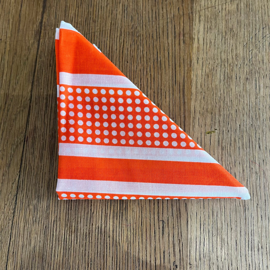 Regent - Cotton Hanky - Bandana - Orange with White Spots